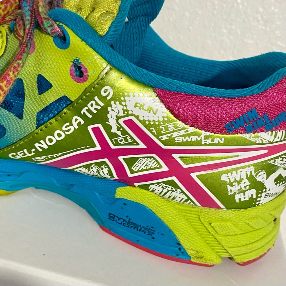 Asics Gel-Noosa Tri 9 Running Shoes Women’s Size 6 Capri Blue Raspberry Lime - Picture 9 of 13